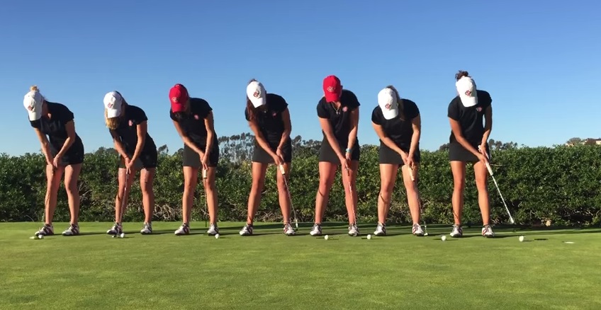 アメリカの女子大生ゴルフファーたちがトリックプレーを披露！神技連発の動画がすごい