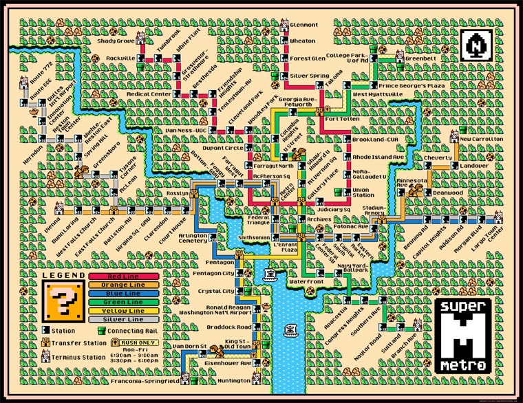これは欲しい！地下鉄の路線図をマリオのワールドマップ風にアレンジ