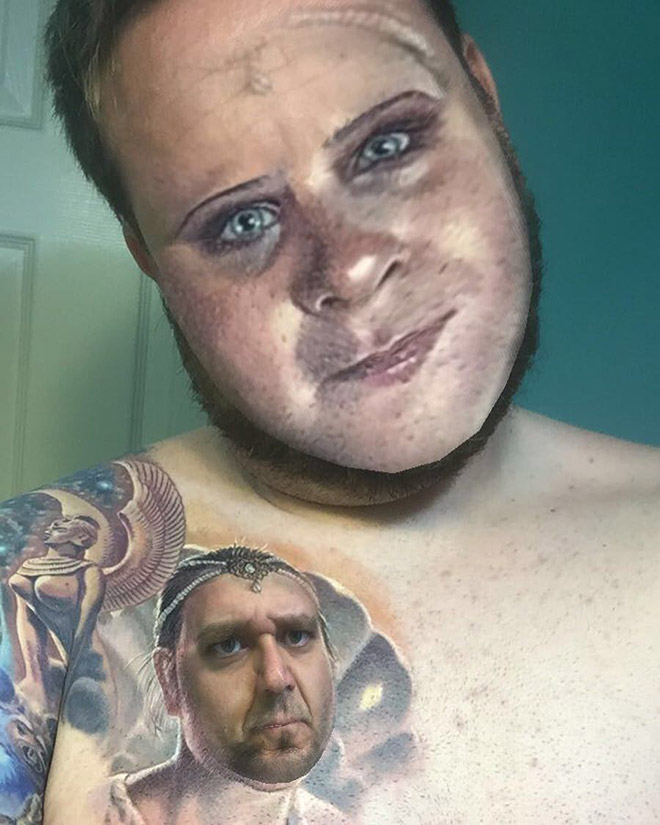 じわじわくる 自身のタトゥーと顔交換アプリを試した人々の画像まとめ 中2イズム