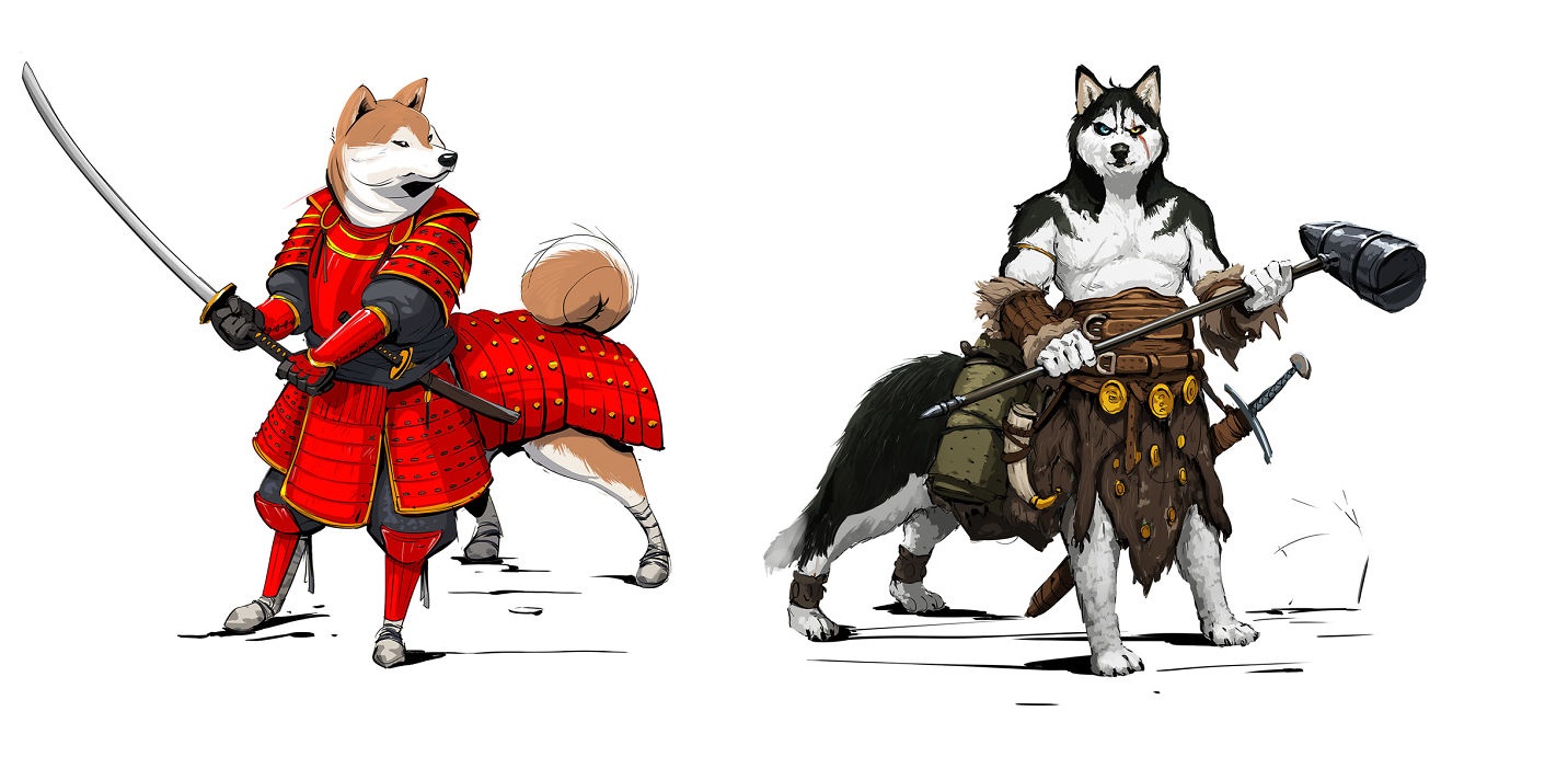 犬に鎧を着せたイラストがかっこいい！騎士や武者など個性的なキャラでいっぱい