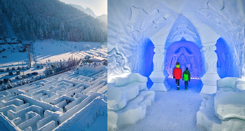 ポーランドにある巨大な雪の迷路「Snowlandia」が完全におとぎ話の世界