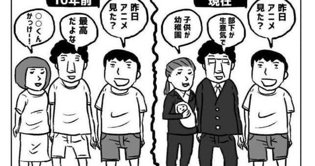 どんどんこの状況になってきてる 友人関係の10年前と後を対比したイラストが切ない 中2イズム