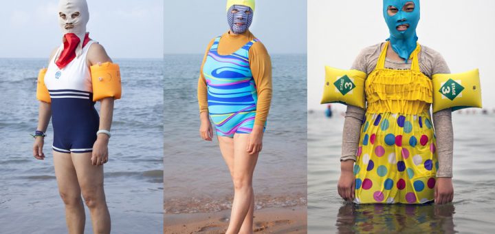 完全に覆面レスラー 中国ビーチで流行中の水着マスク フェイスキニ 女性写真まとめ 中2イズム